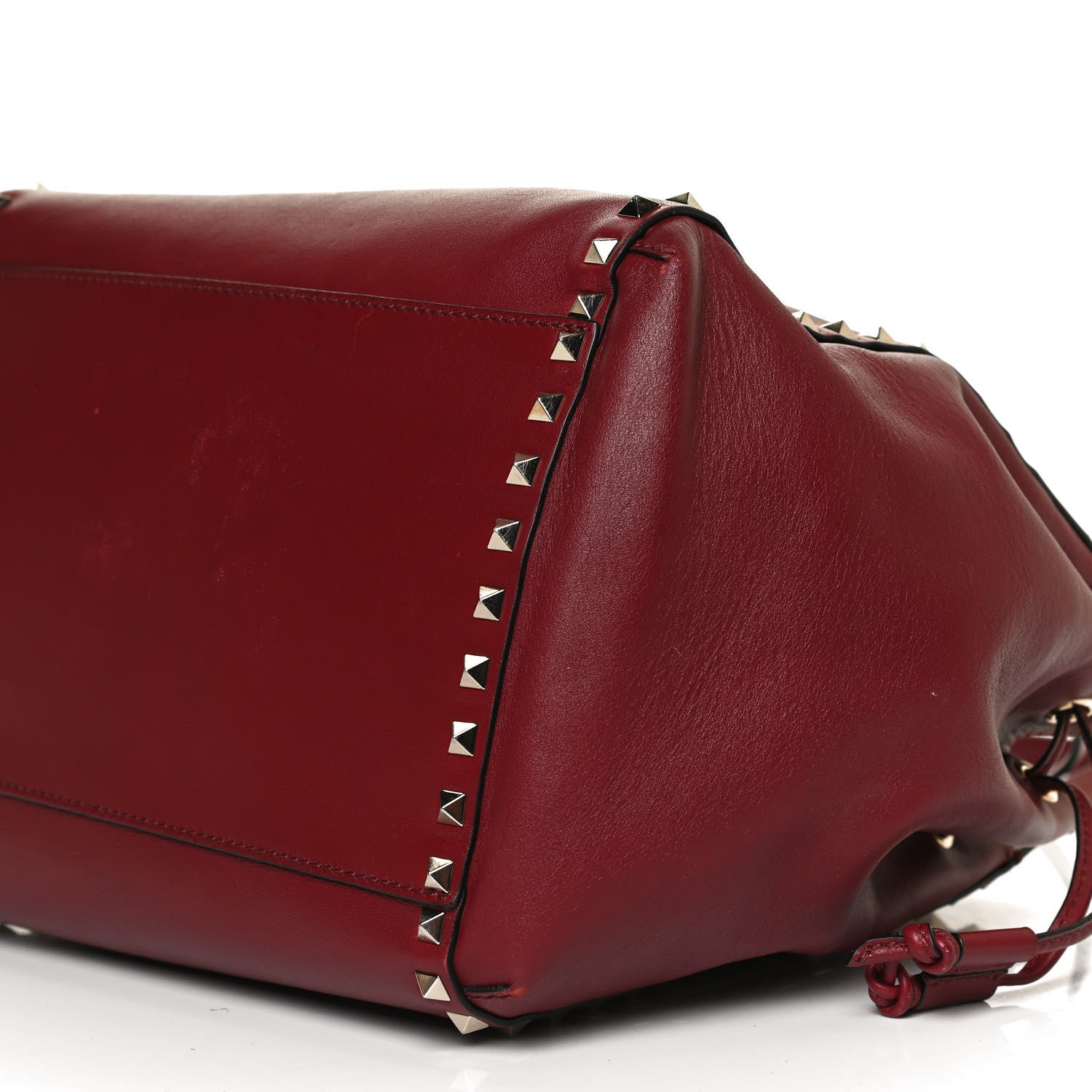 Valentino Garavani Vitello Rockstud Double Handle Cinch Tote Red 9 of 14