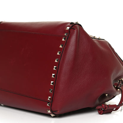 Valentino Garavani Vitello Rockstud Double Handle Cinch Tote Red 9 of 14