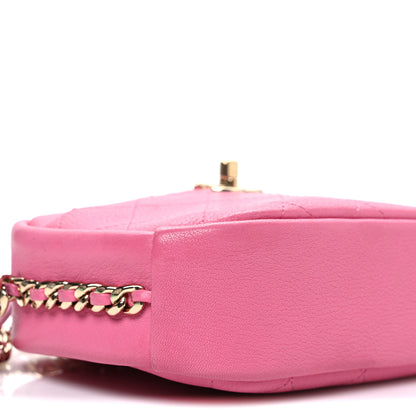 Chanel Goatskin Quilted Small Casual Trip Camera Case Dark Pink 9 of 10