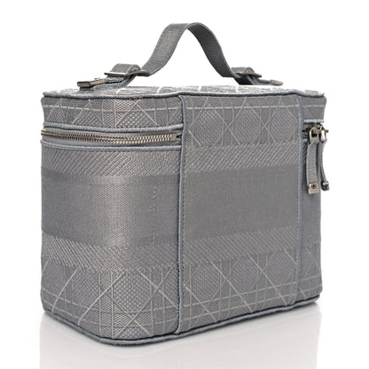 Christian Dior Canvas Embroidered Cannage Diortravel Vanity Case Grey 2 of 9