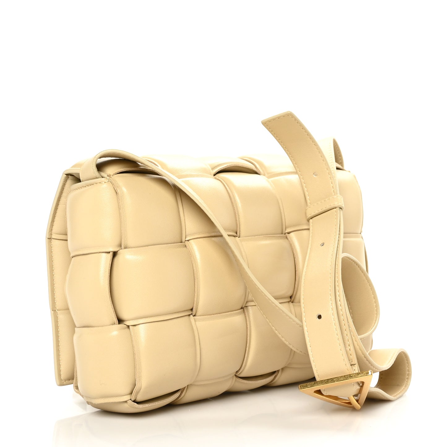 Nappa Maxi Intreccio Padded Cassette Crossbody Bag Porridge