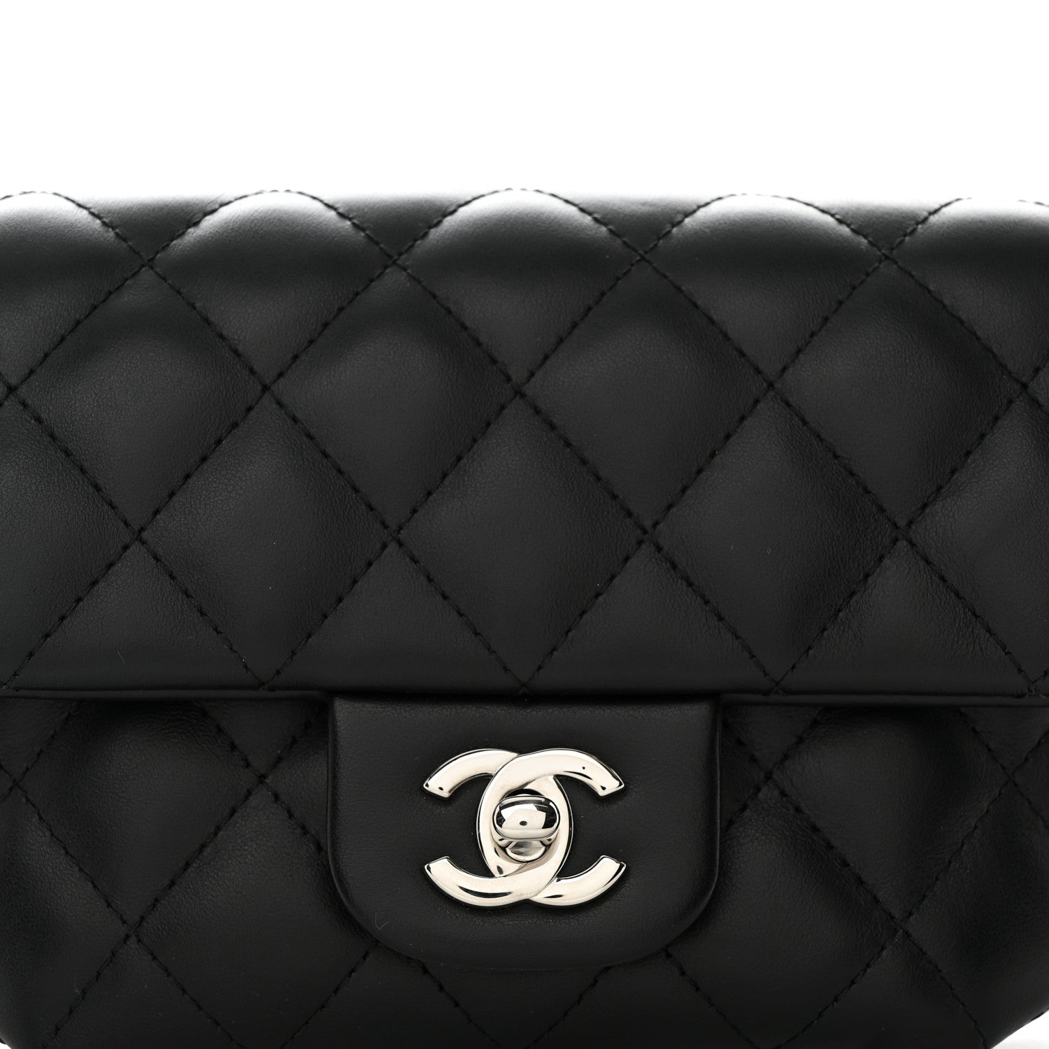 Chanel Calfskin Quilted CC Uniform Flap Belt Bag Black 9 of 12