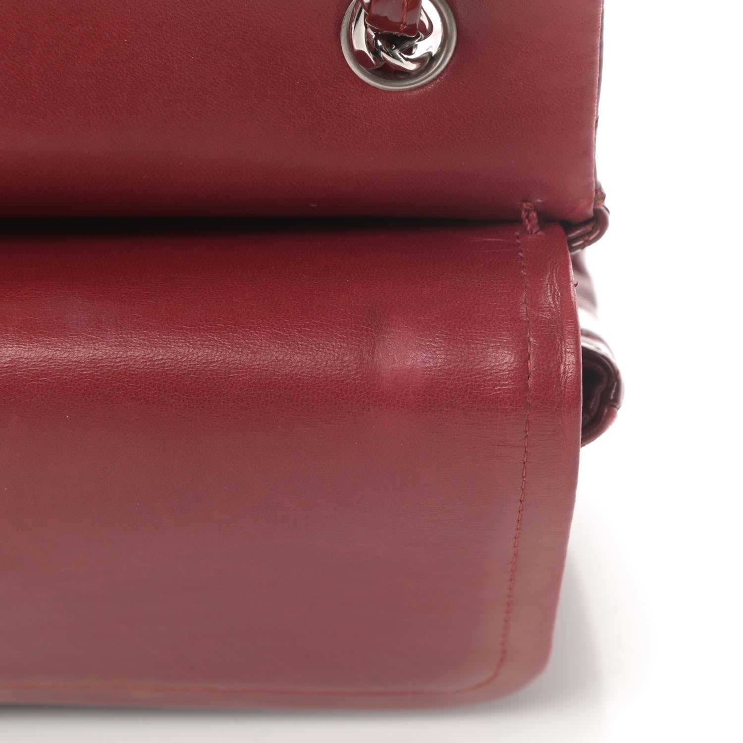 Chanel Patent Quilted Jumbo Double Flap Dark Red 18 of 20