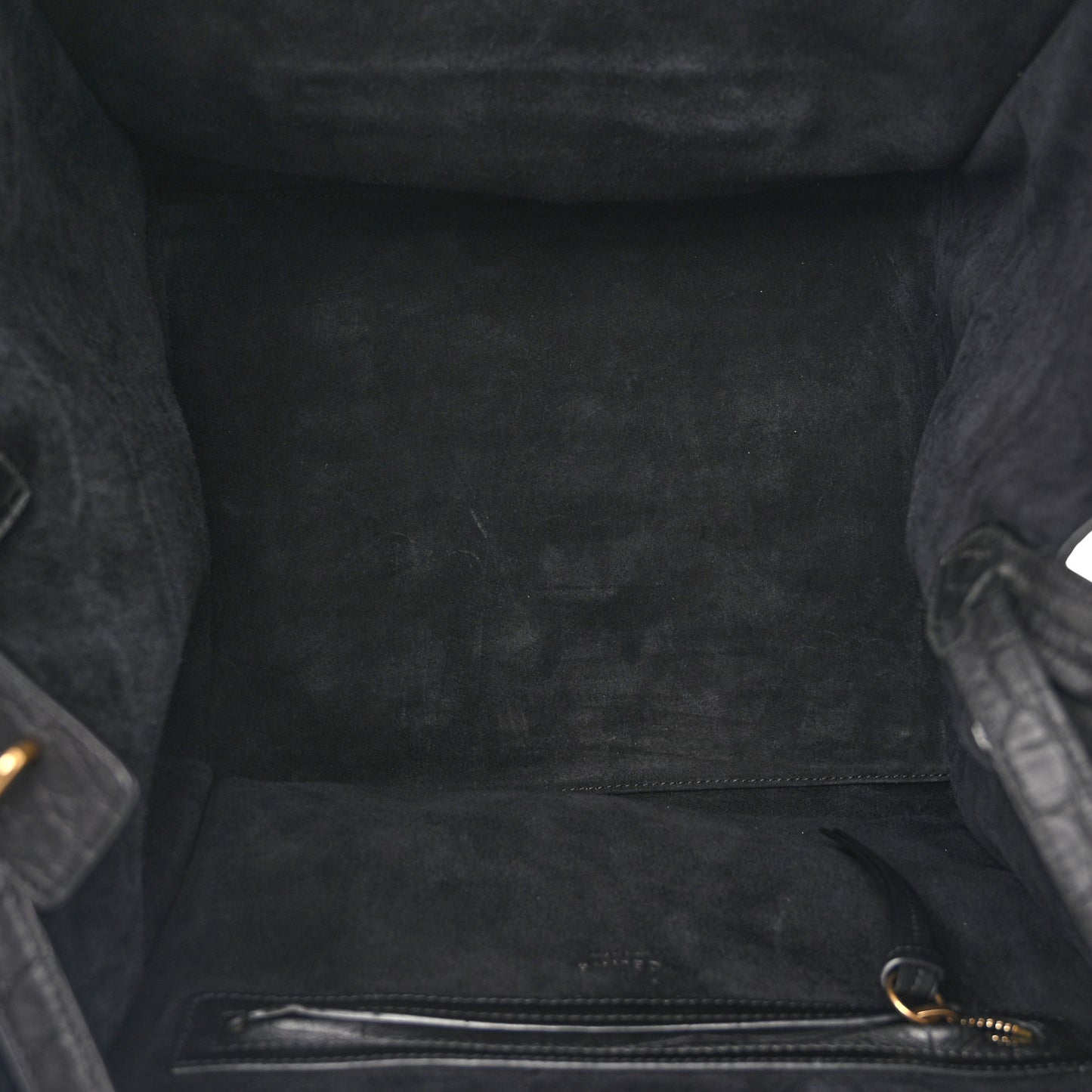 Crocodile Embossed Calfskin Medium Phantom Luggage Black