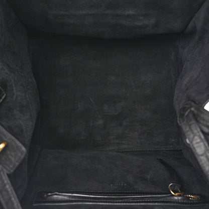 Celine Crocodile Embossed Calfskin Medium Phantom Luggage Black 5 of 10