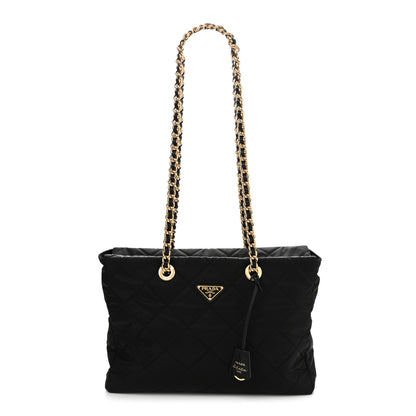 Prada Re-Nylon Impuntu Quilted Re-Edition 1995 Chaine Medium Tote Bag Black 1 of 10