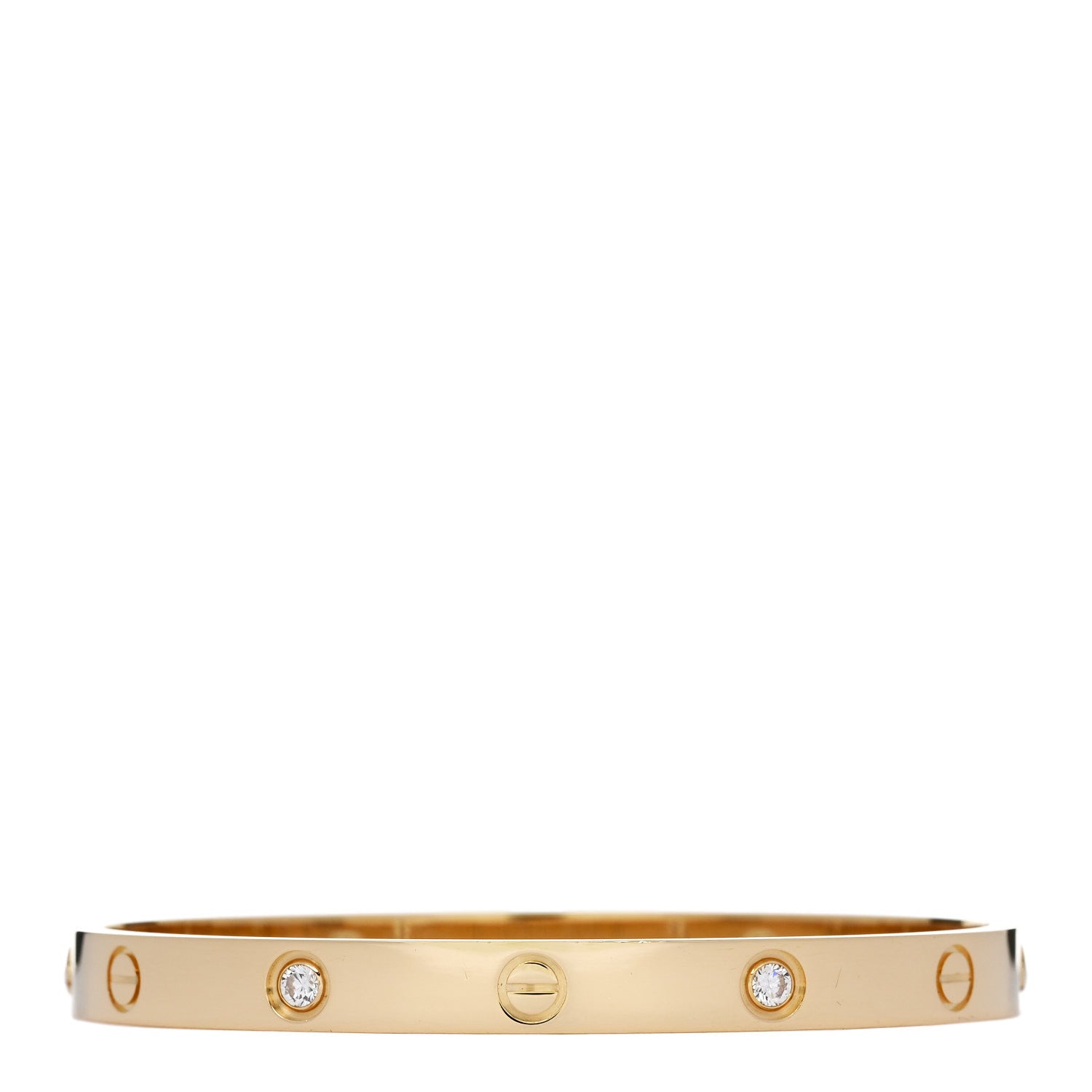 Cartier 18K Yellow Gold 4 Diamond LOVE Bracelet 18 2 of 9