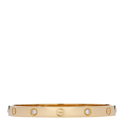 Cartier 18K Yellow Gold 4 Diamond LOVE Bracelet 18 2 of 9