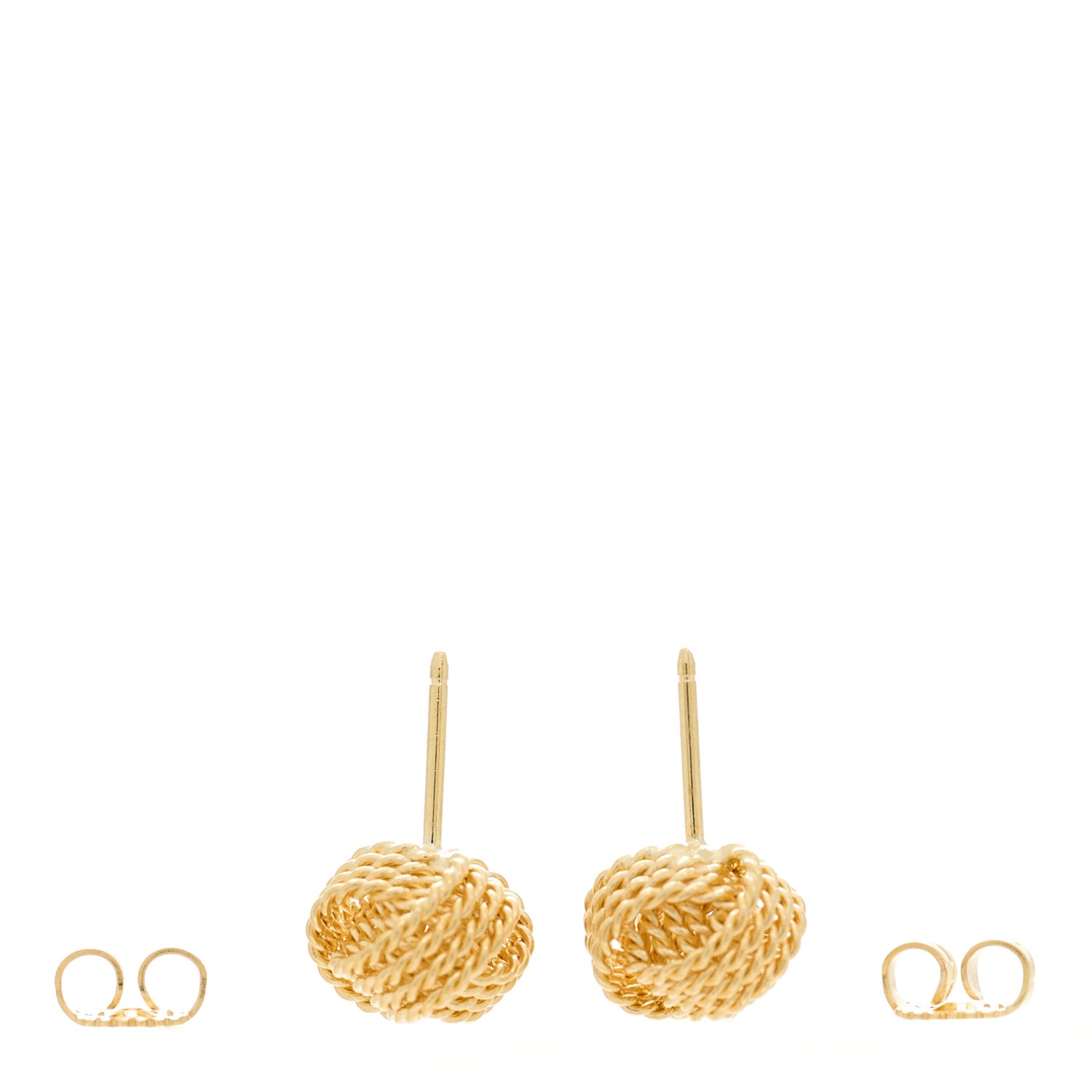 Tiffany 18K Yellow Gold Twist Knot Earrings 3 of 4