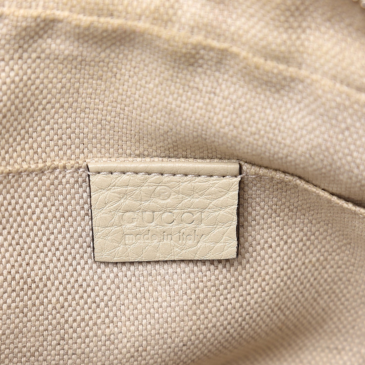 Pebbled Calfskin Small Soho Disco Bag Off White