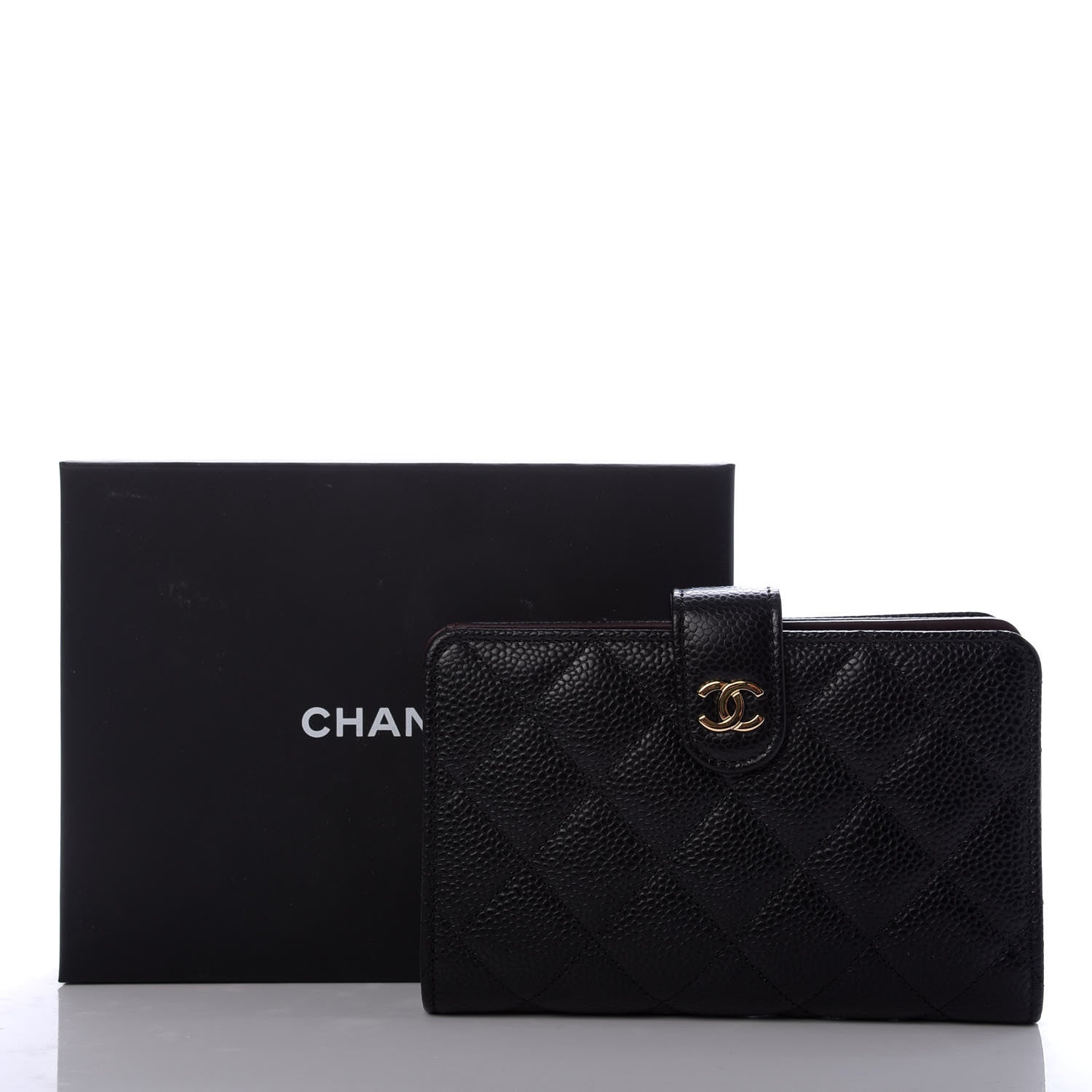 Chanel Caviar Quilted Zipped Pocket Wallet Black 9 of 9