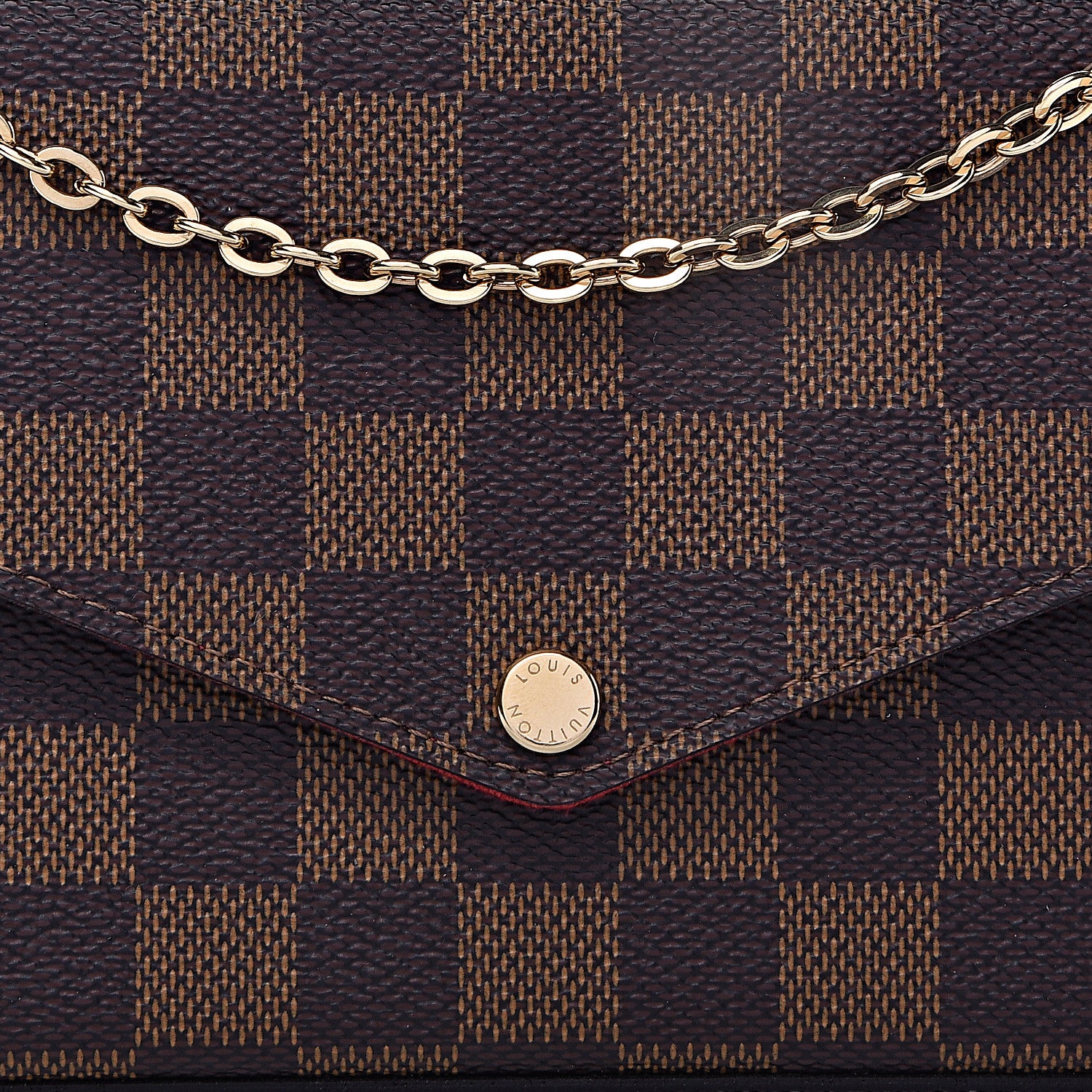 Louis Vuitton Damier Ebene Pochette Felicie Chain Wallet 8 of 12