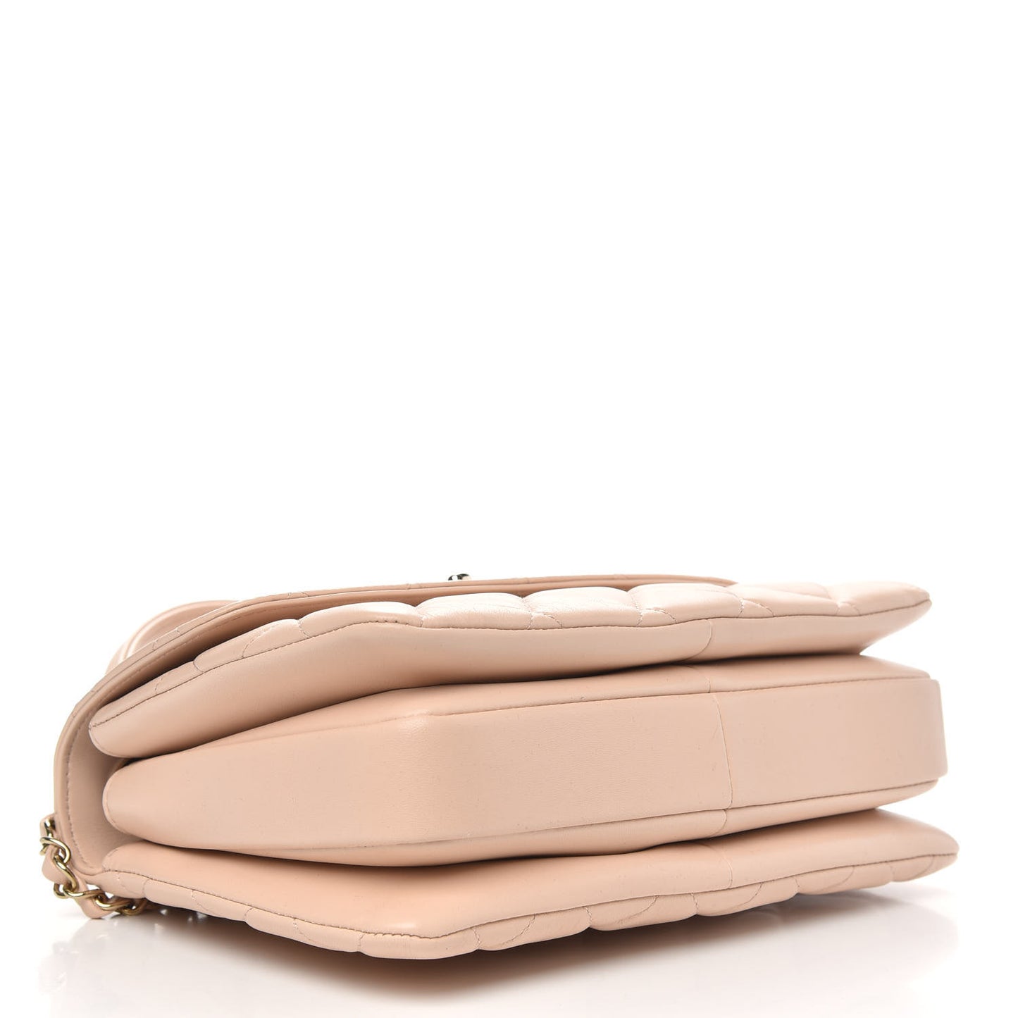 Lambskin Quilted Small Trendy CC Dual Handle Flap Bag Beige