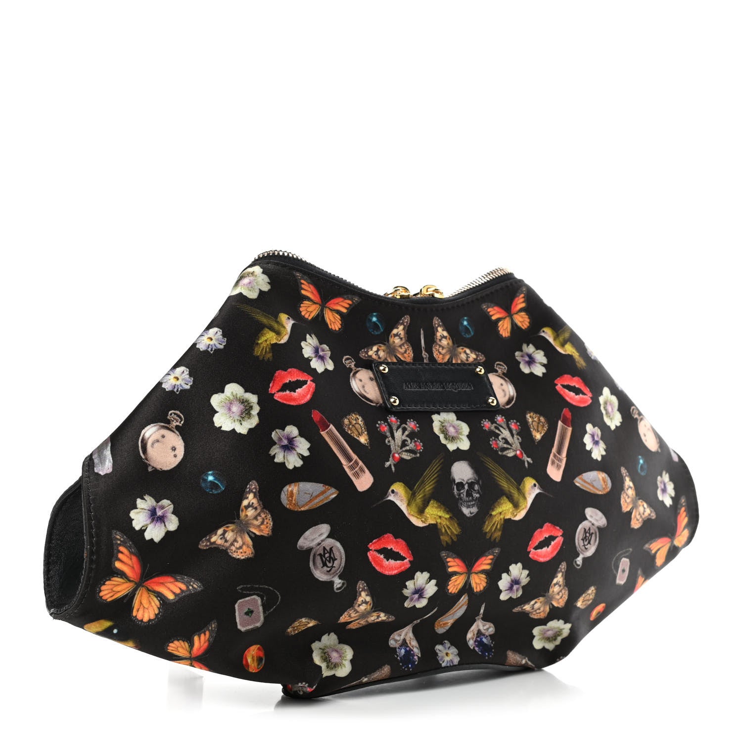 Alexander McQueen Silk Obsessions De Manta Clutch Black 2 of 4