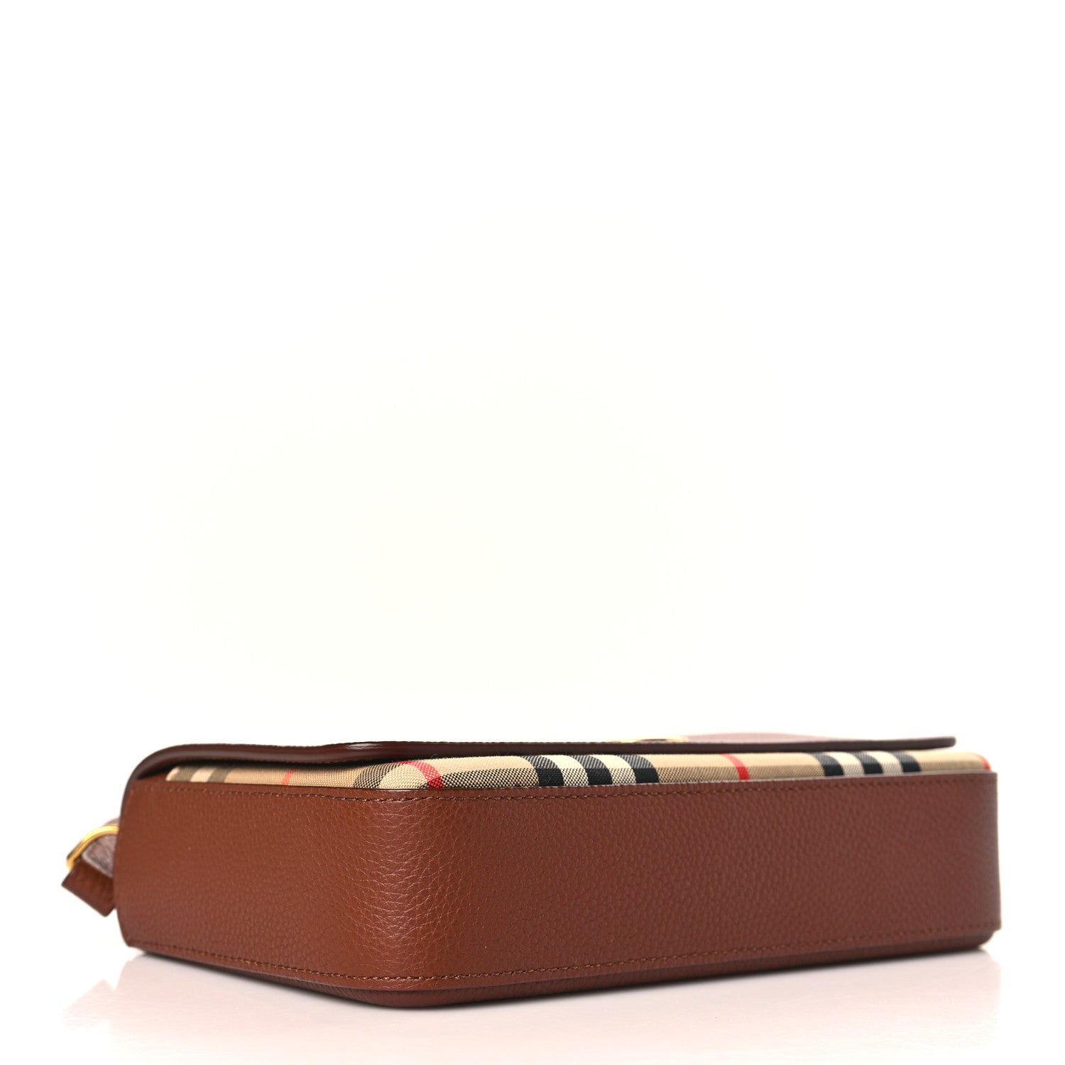 Burberry Calfskin Mini Vintage Check Note Bag Tan 4 of 8