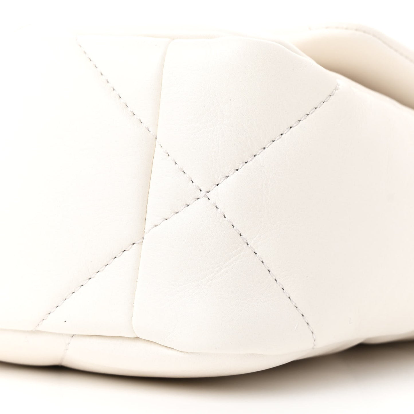 Glossy Calfskin Quilted Medium Chanel 19 Flap White Black