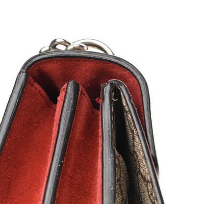 Gucci GG Supreme Monogram Suede Small Dionysus Shoulder Bag Beige Ebony Vulcanic Red 17 of 18