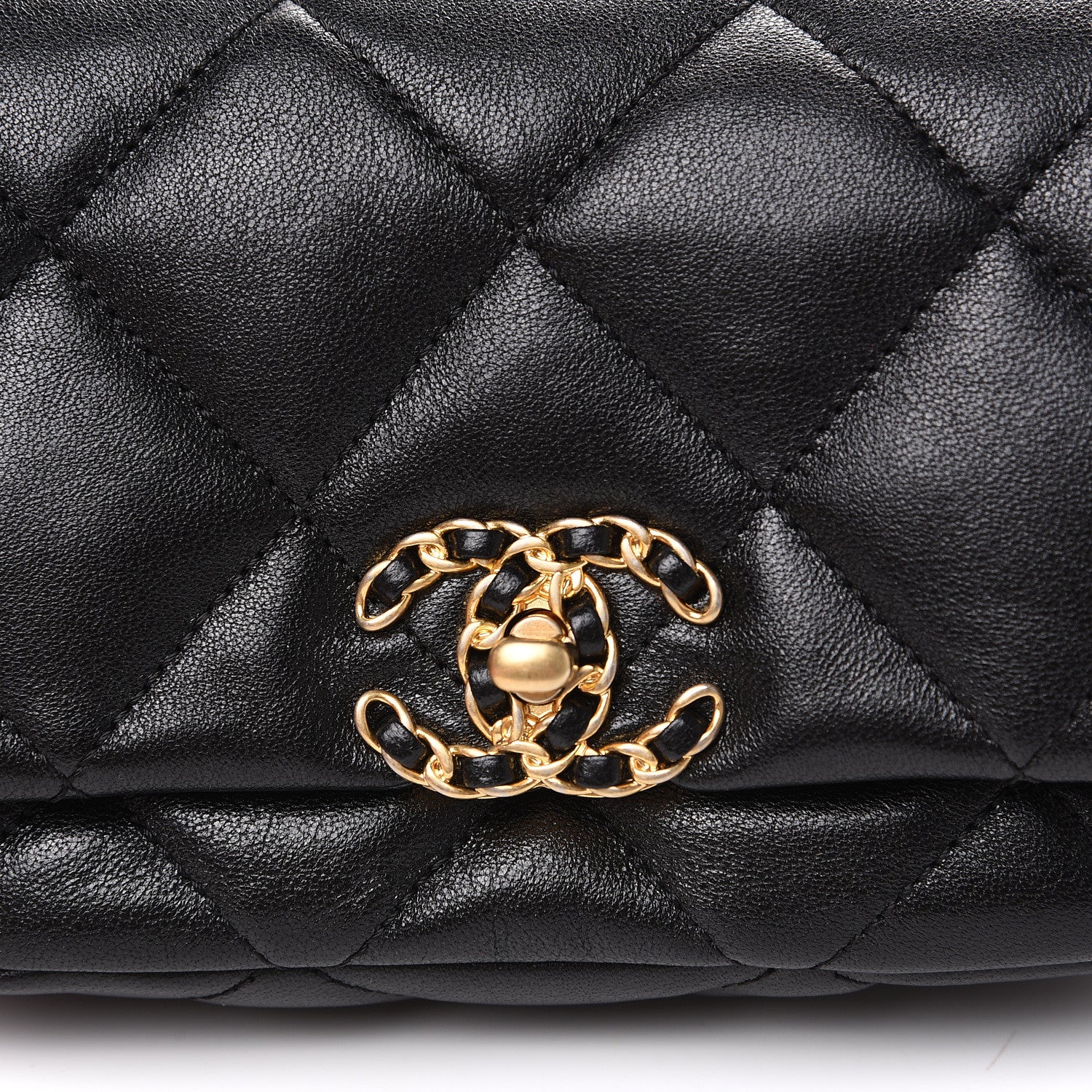 Chanel Lambskin Quilted Chanel 19 Waist Bag Black 9 of 10