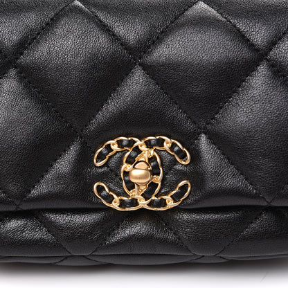 Chanel Lambskin Quilted Chanel 19 Waist Bag Black 9 of 10