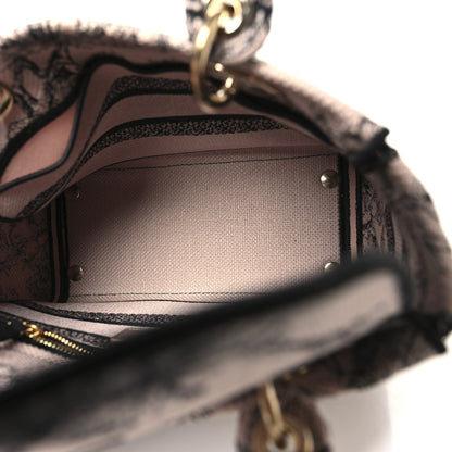 Christian Dior Canvas Embroidered Jardin Botanique Medium Lady D-Lite Light Pink Black 5 of 10