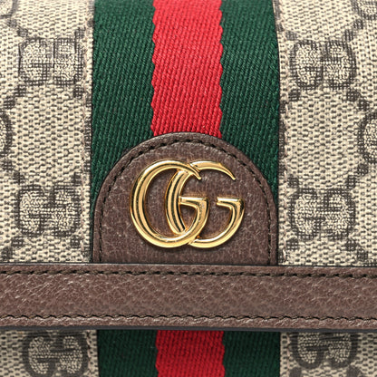 Gucci GG Supreme Monogram Web Ophidia French Flap Wallet Beige New Acero 8 of 10