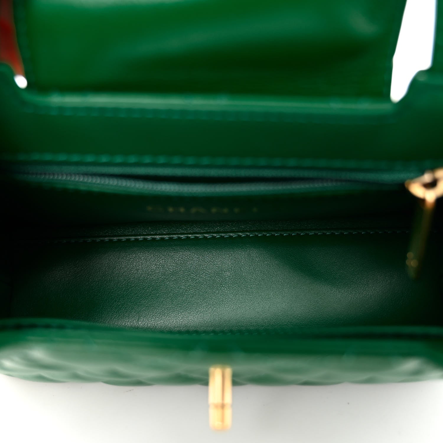 Chanel Shiny Aged Calfskin Quilted Nano Kelly Shopper Green 6 of 14