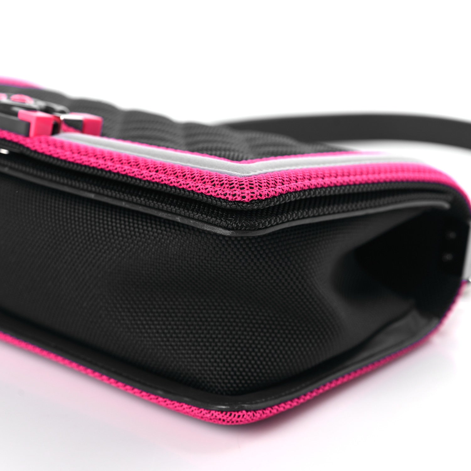 Chanel Canvas Quilted Medium Fluo Boy Flap Dark Navy Fuchsia Grey 9 of 9