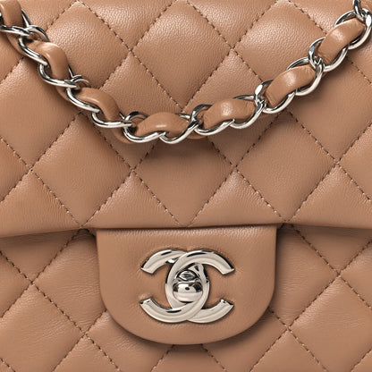 Chanel Lambskin Quilted Mini Rectangular Flap Dark Beige 8 of 11
