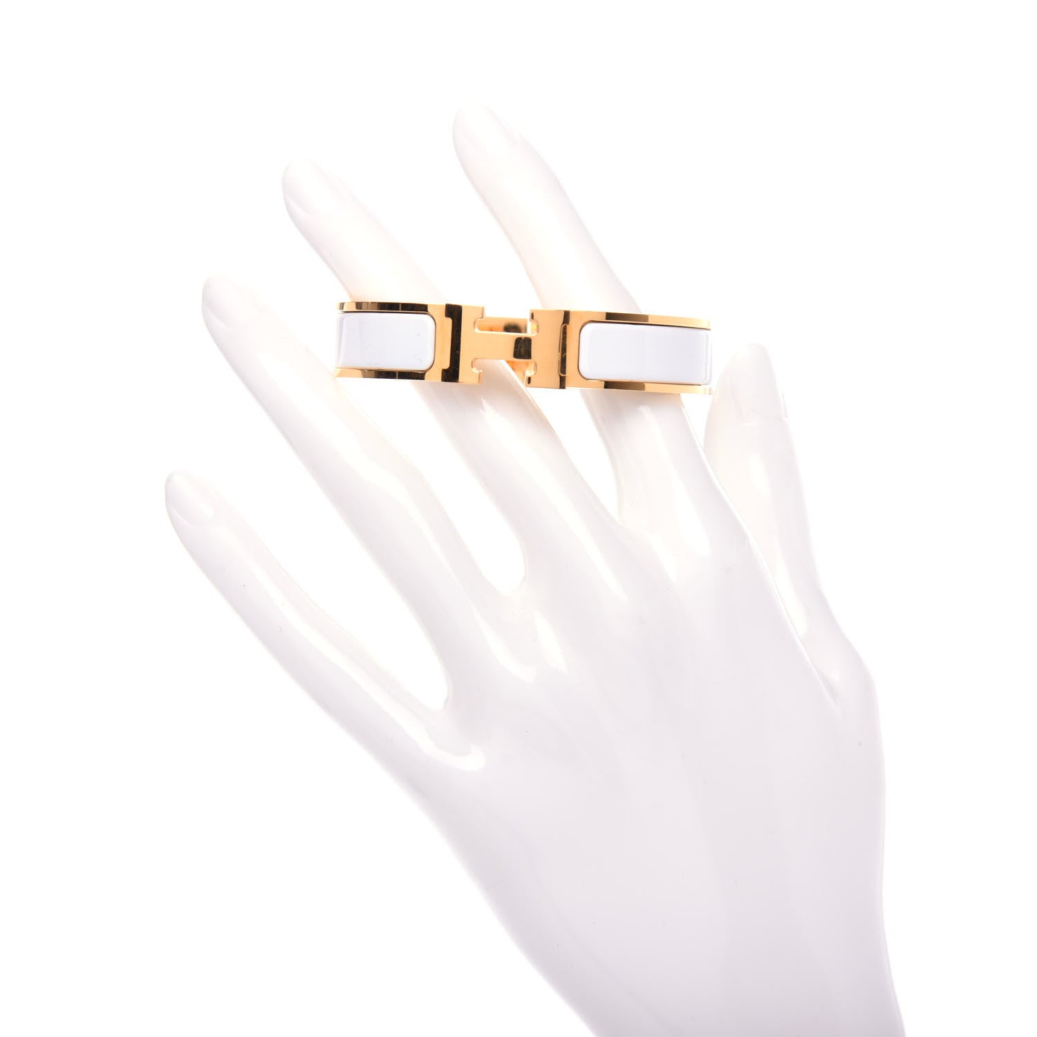 Hermes Enamel Narrow Clic Clac H Bracelet PM White 2 of 5