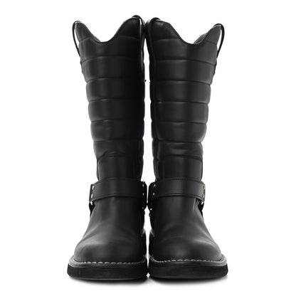Chanel Calfskin Star Quilted Biker Boots 37 Brown 2 of 10