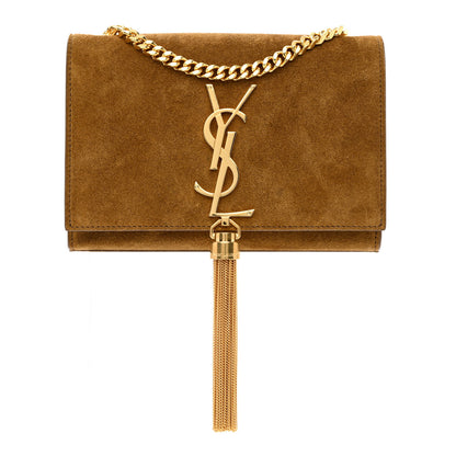 Saint Laurent Suede Small Classic Monogram Kate Tassel Satchel Light Ochre 1 of 10
