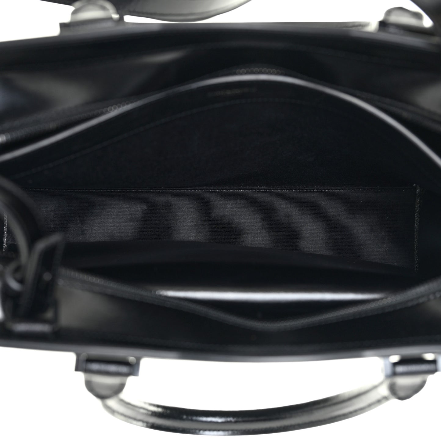 Shiny Calfskin Medium Uptown Tote Black