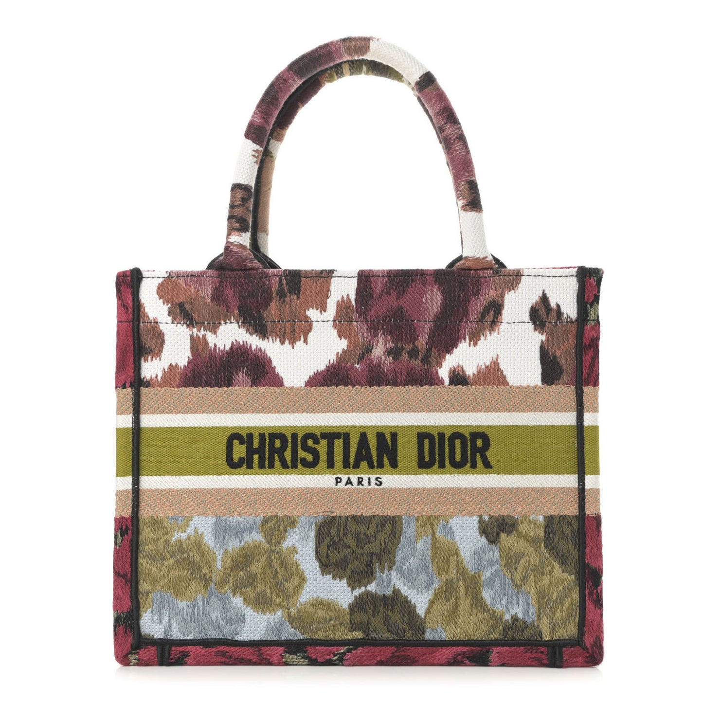 Canvas Embroidered Floral Book Tote Multicolor