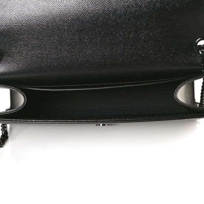 Saint Laurent Grain De Poudre Medium Classic Monogram Kate Satchel Black 4 of 9