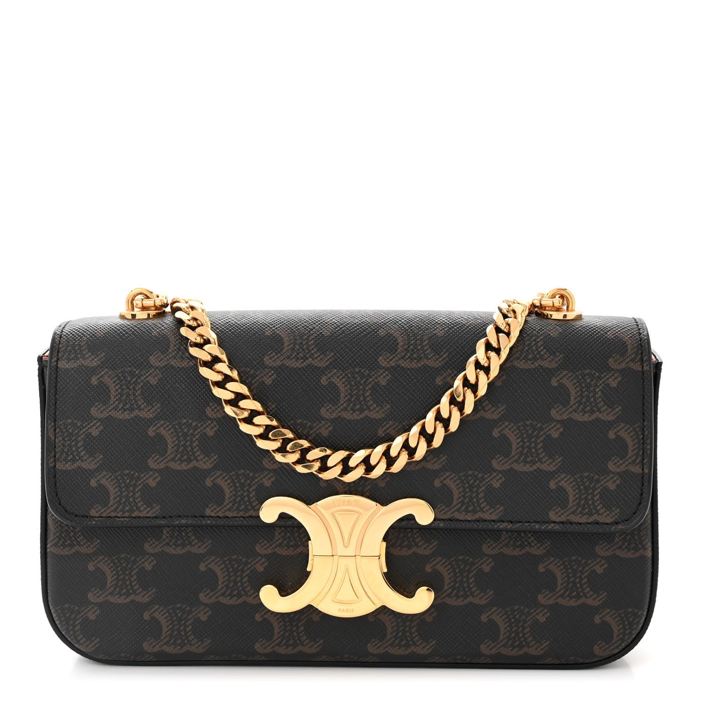 Triomphe Canvas Chain Shoulder Bag Tan