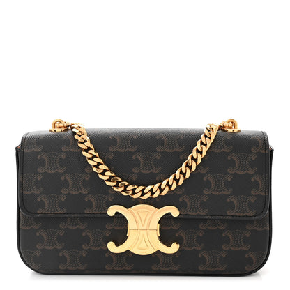 Celine Triomphe Canvas Chain Shoulder Bag Tan 1 of 12