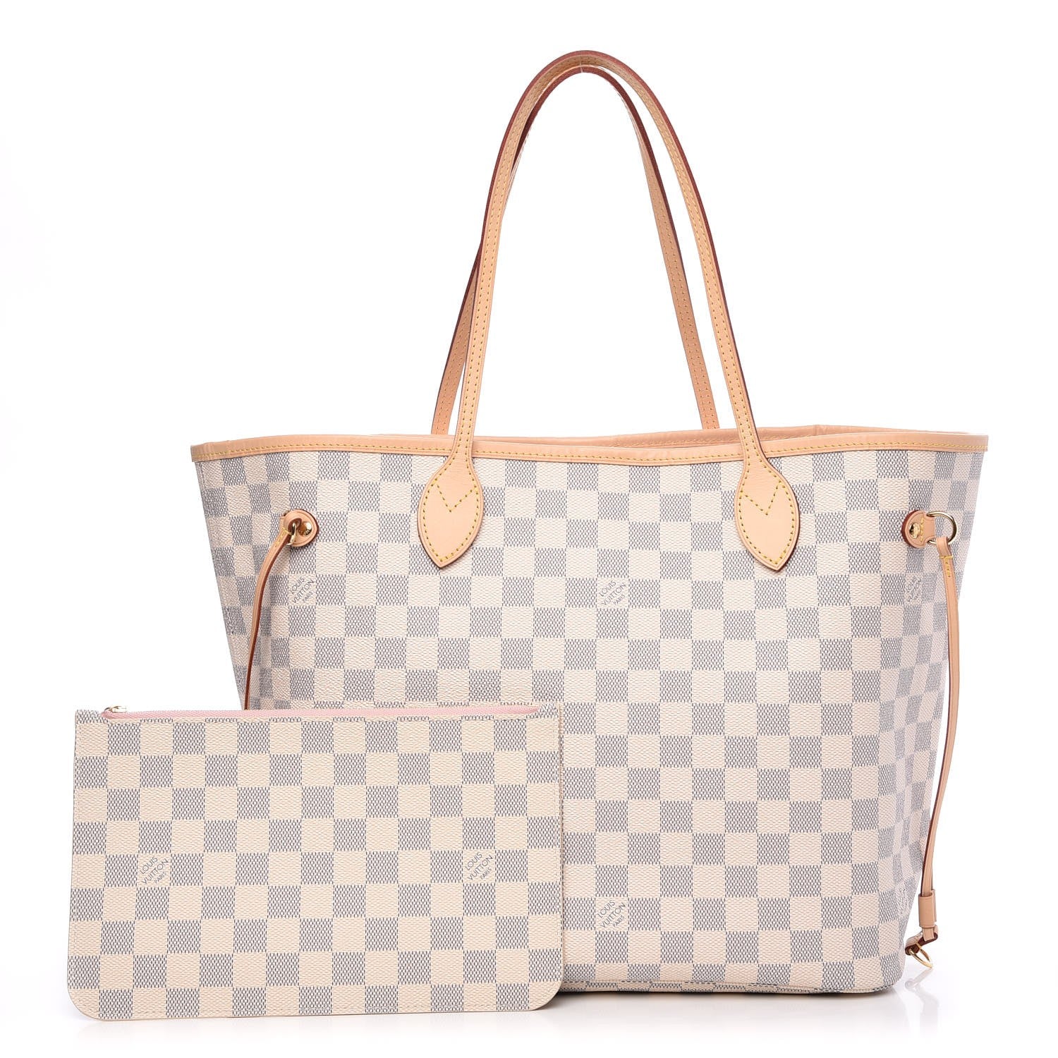 Louis Vuitton Damier Azur Neo Neverfull MM Rose Ballerine 1 of 10