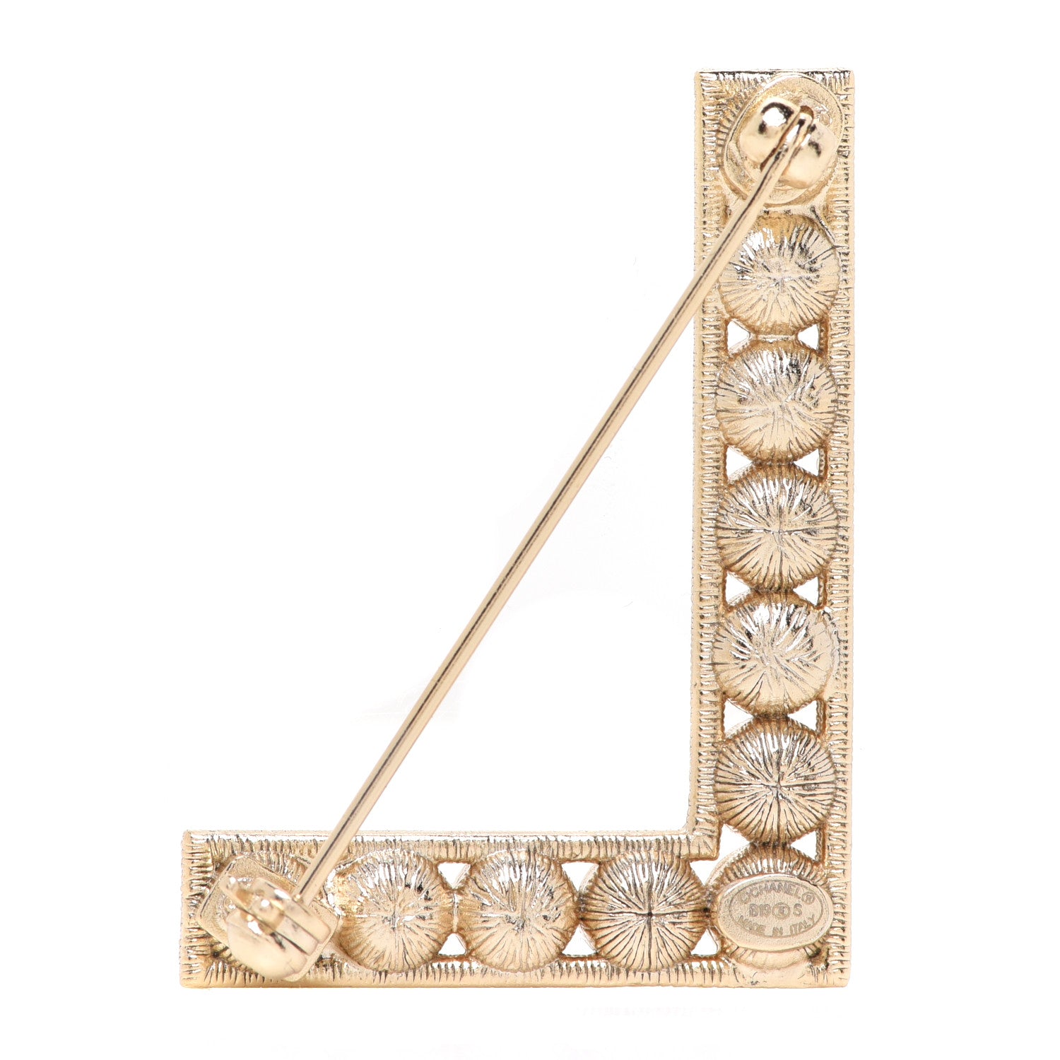 Chanel Crystal Cha-Nel Logo Brooch Set Gold 9 of 11