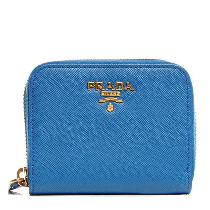 Prada Saffiano Metal Coin Purse Cobalto 1 of 9