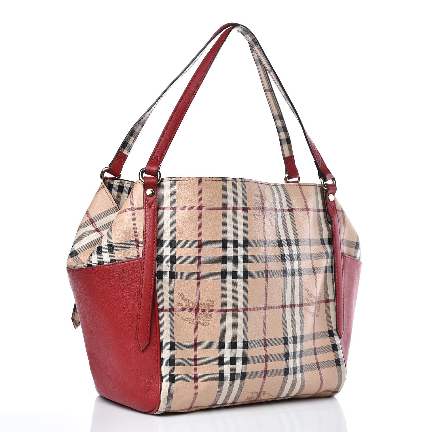 Burberry Haymarket Check Small Canterbury Tote Red 3 of 16