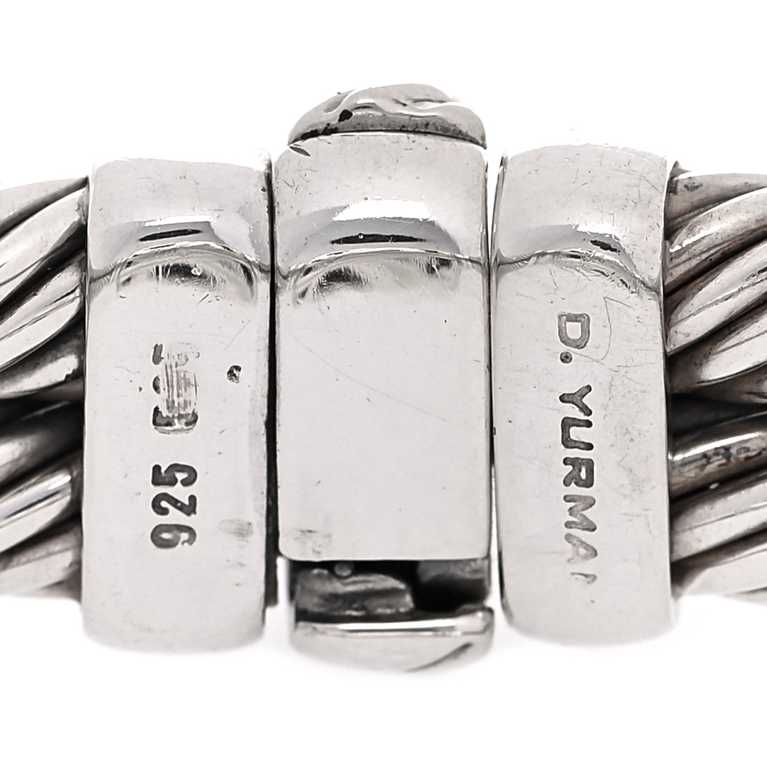 David Yurman Sterling Silver Diamond Rose Quartz 14mm Albion Cable Bracelet 5 of 5