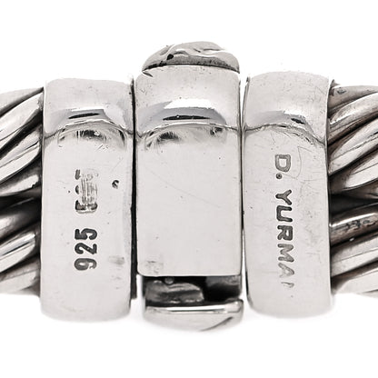 David Yurman Sterling Silver Diamond Rose Quartz 14mm Albion Cable Bracelet 5 of 5