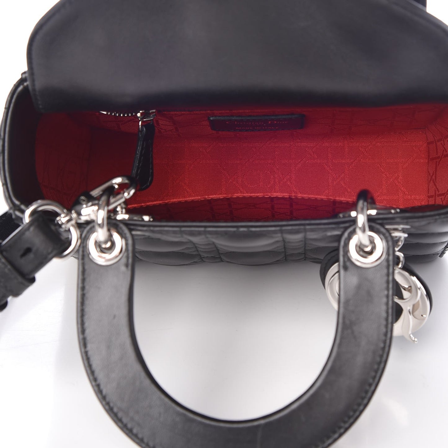 Lambskin Cannage Small Lucky Badges My Lady Dior Black