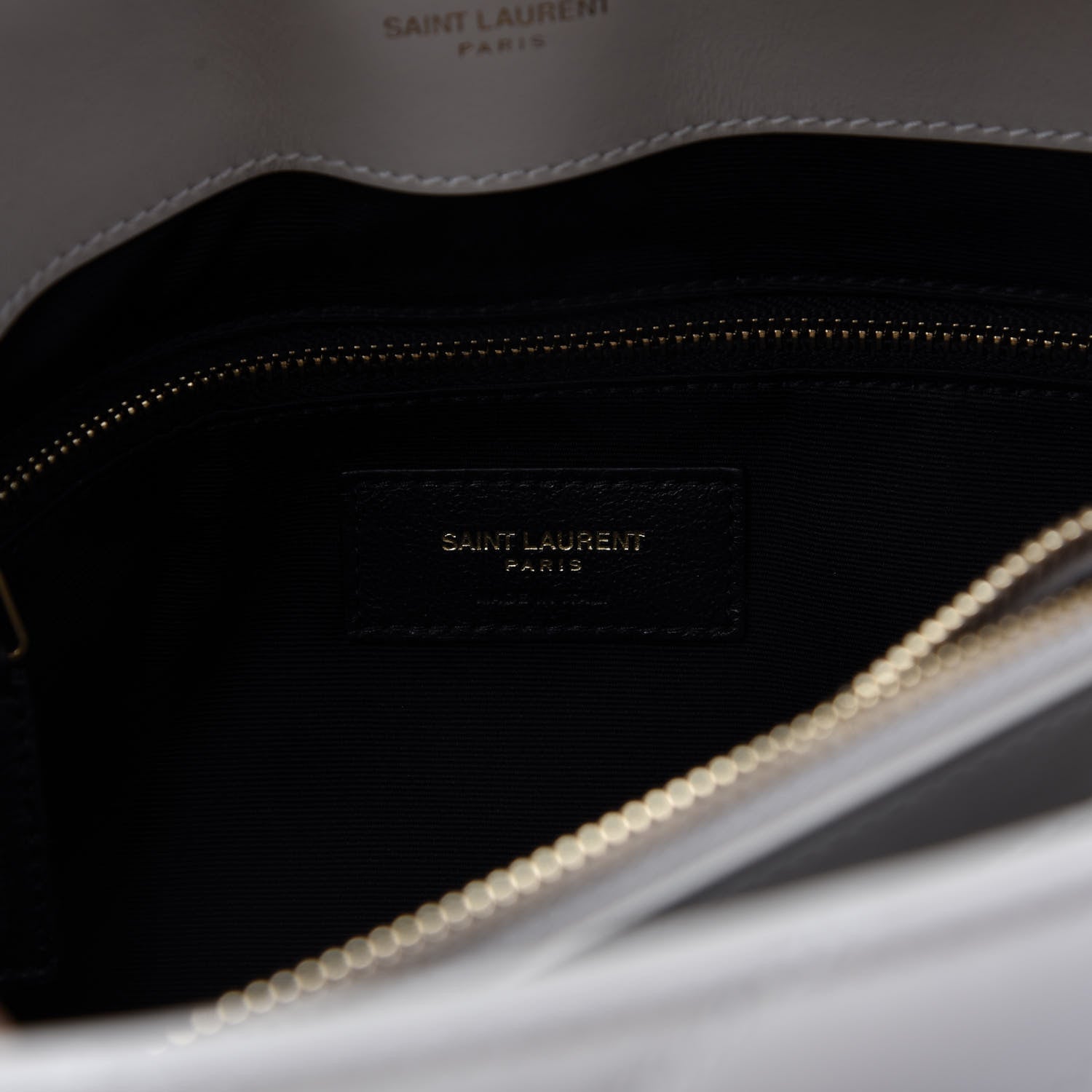 Saint Laurent Calfskin Y Quilted Monogram Medium Loulou Chain Satchel Crema Soft 8 of 10