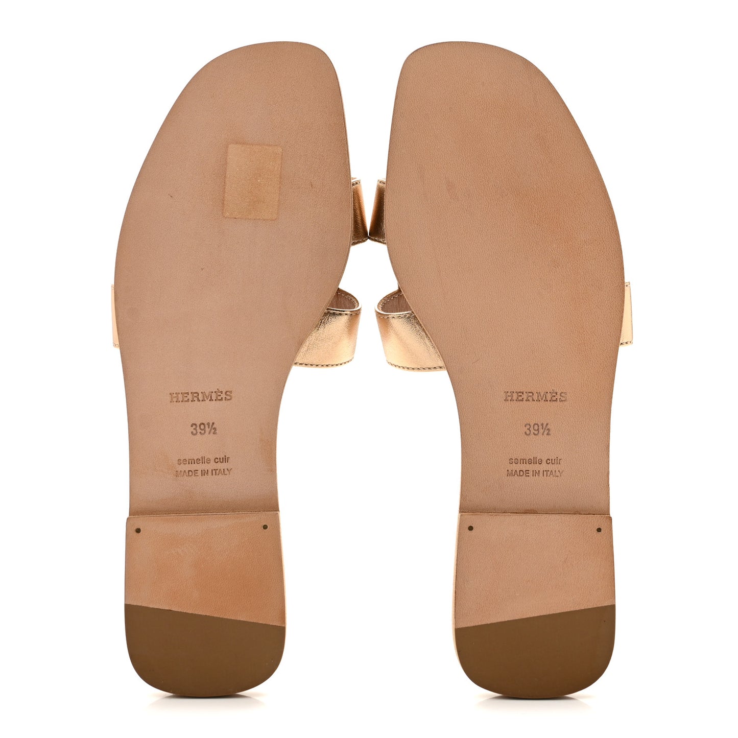 Metallic Nappa Oran Sandals 39.5 Rose Dore