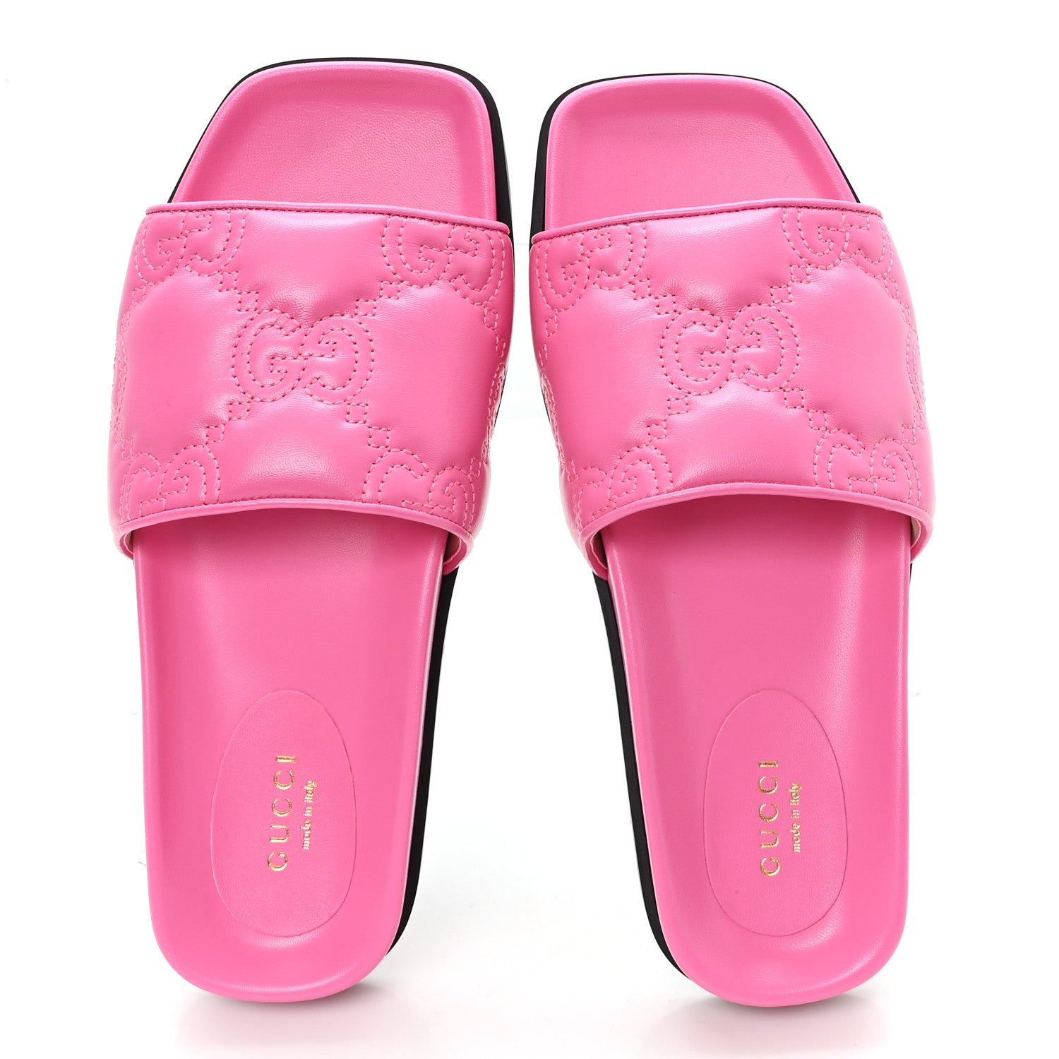Gucci Nappa GG Matelasse Flat Slide Sandals 37 Bon Bon 2 of 9