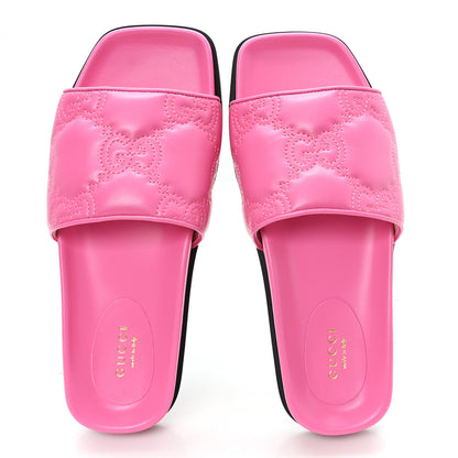 Gucci Nappa GG Matelasse Flat Slide Sandals 37 Bon Bon 2 of 9