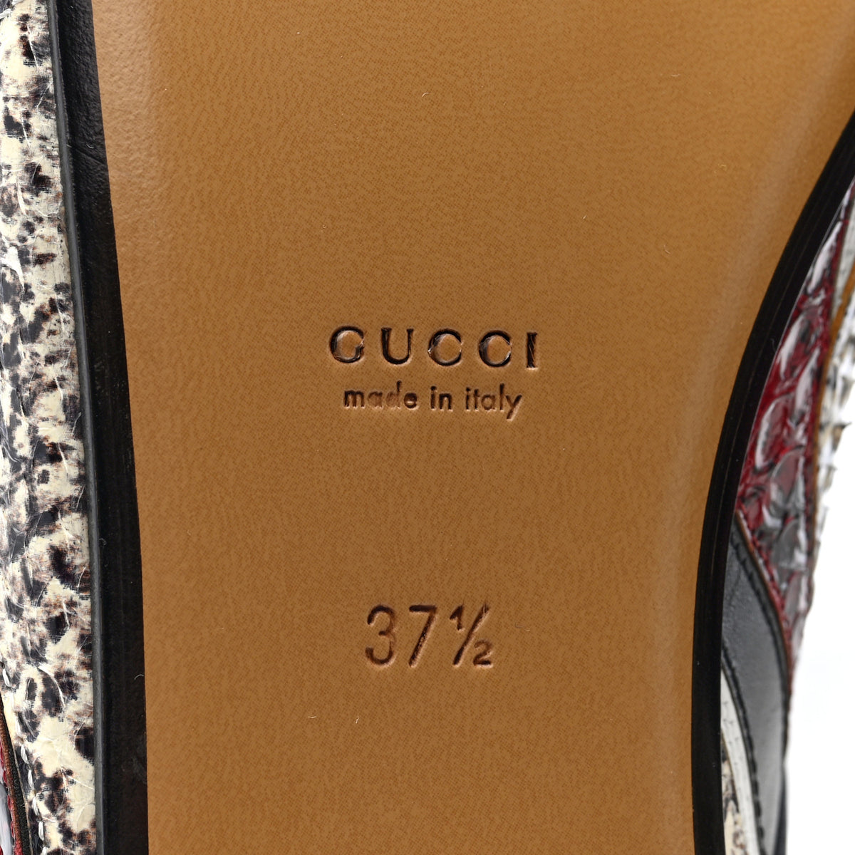 Gucci Snakeskin Womens Princetown Slippers 37.5 Multicolor 8 of 9