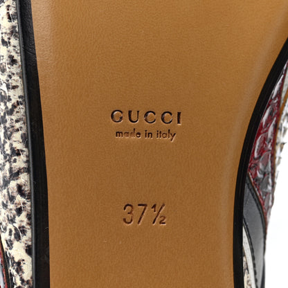 Gucci Snakeskin Womens Princetown Slippers 37.5 Multicolor 8 of 9