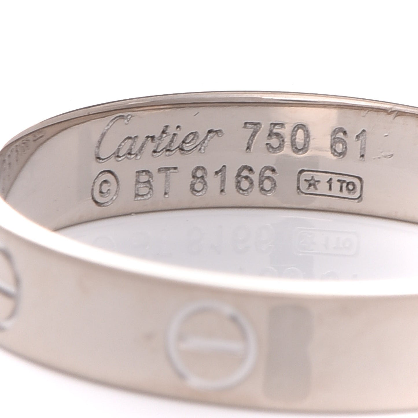 18K White Gold 4mm LOVE Wedding Band Ring 61 9.5